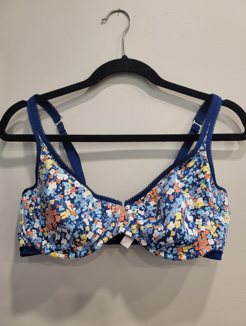 Sz 40DD Cacique Underwire Bra Blue Floral